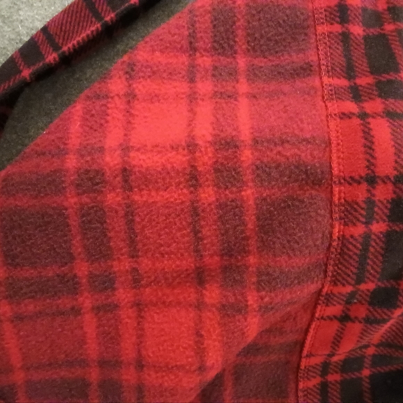 L.L. Bean Men's Plush Robe, red and black plaid, Large-Tall - Picture 5 of 5